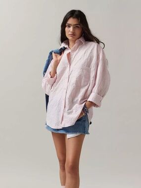 BDG Ryanne Crinkled Button-Down Shirt